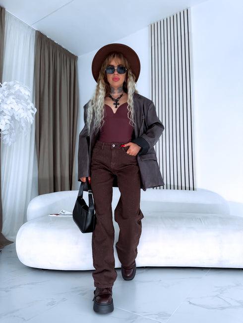 "MET GALA HM6765-2" džinsa bikses - CHOCO